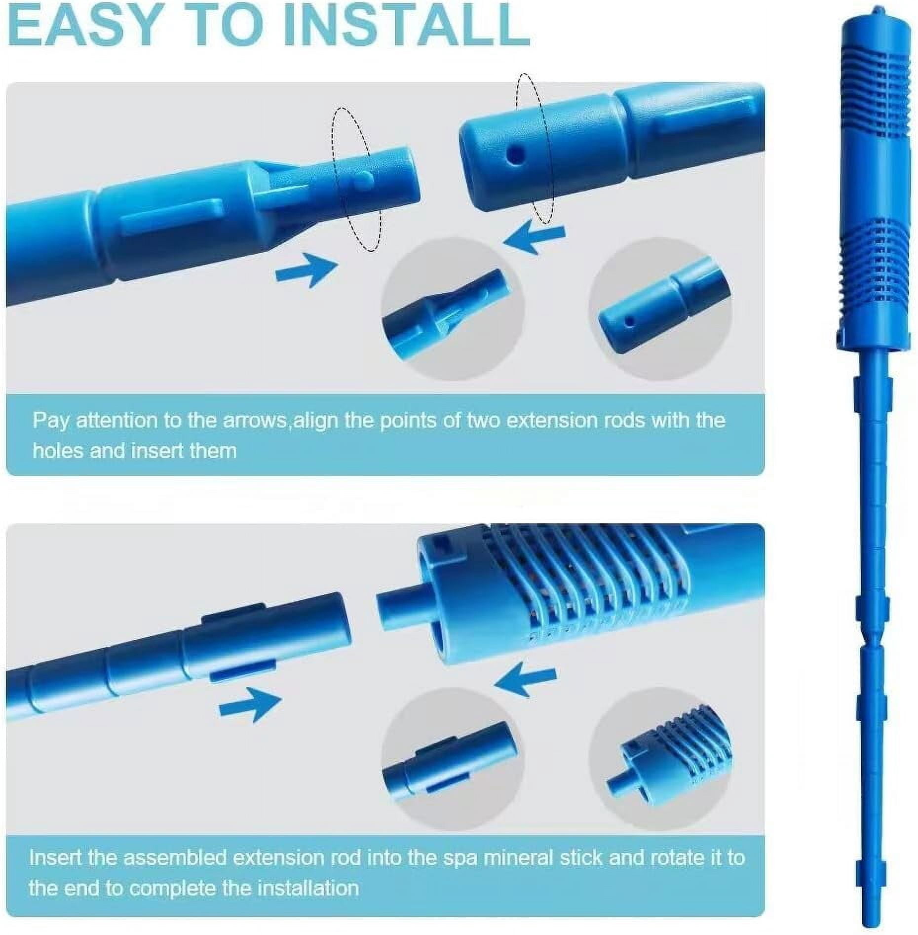 SPA Mineral Sticks for Hot Tub, Hot Tub Stick with 4 Months Lifetime Universal for Hot Tub & Pool, Spa Mineral Cartridge Keeps Water Crystal Clear (Blue,2-Pack)