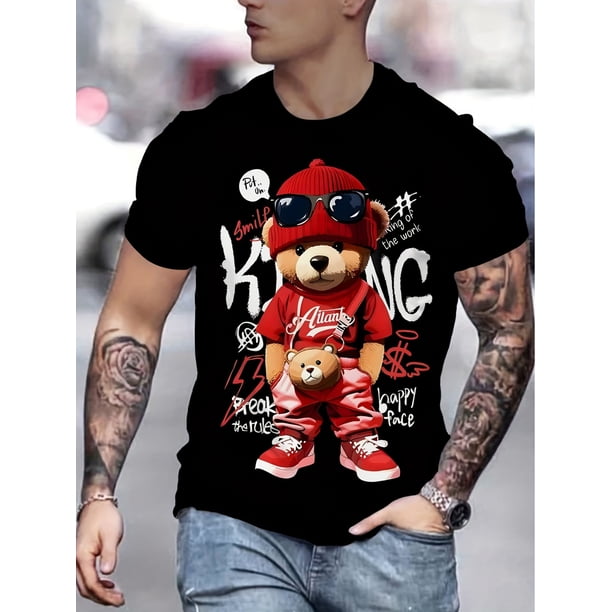 Camiseta novedosa para hombre con impresión digital 3D, manga corta, ideal para deportes de ocio.
