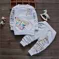 thumbnail image 2 of Mikilon Kids Sweat Sets Size 1-3 Years Round Neck Long Sleeve Sweatshirts Elastic Waist Baggy Sweatpants Fall and Winter Graphic Printed Thermal Outfit Sets, 2 of 3