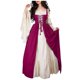 thumbnail image 1 of Womens Halloween Costumes 2024 Cosplay Gothic Dresses Women's Solid Color Dress Belted Waist Square Collar Two-piece Cos Dress, 1 of 4