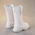 thumbnail image 5 of Elvqul Girls Boots,Shoes for Girls,Winter Lace up Riding Boots Faux Leather Size 2 Big Girls, 5 of 5