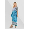 thumbnail image 2 of Women Kaftan Tunic Kimono Free Size Long Maxi Party Dress for Loungewear Holidays Nightwear Dresses - One Size, 162-Aqua Jewel, 2 of 6
