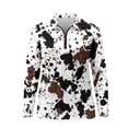 thumbnail image 2 of Uorisanigo Brown Cow Pattern Womens Long Sleeve Golf Shirt Soft Comfortable Moisture Wicking Casual Tennis Activewear Washable Tennis Tops for Workout Sports, 2 of 7