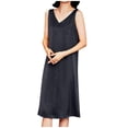 thumbnail image 2 of Summer Fashion Dresses for Womens 2025 Oversize Solid Color Sleeveless Skirt Thin Fake Two-piece Skirt Medium Long Thin Off Shoulder Camisole Skirt, 2 of 5