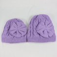 thumbnail image 7 of Generic Children's Beach Hats Baby Winter Warm Bow Knitted Woolen Hat Cotton Lining Baby Girls Cute Hat Baby Winter Hat Baby Hat Baby Boy Beanie Baby Girl Beanie(,Purple), 7 of 7
