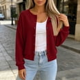 thumbnail image 4 of Sevevn Lightweight Cardigan Sweaters for Women Button Down Long Sleeve Open-Front Cardigan Wine 2XL, 4 of 7