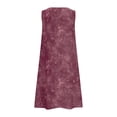 thumbnail image 4 of Drovellove Women Sleeveless Tie Dye Print Mini Shift Summer Dresses, Scoop Neck Loose A-Line Pocket Casual Cotton Linen Beach Swim Cover up Sundress, 4 of 5