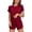 Red-2 piece sets, variant on Hilenly Women 2 Piece Shorts Set 2026 Casual Summer Cruise Outfits Textured Short Sleeve Shirts Elastic Waist Shorts Lounge Sets