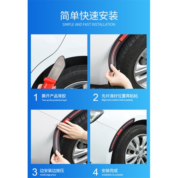 2* Car Wheel Wells Fender Eyebrow Edge Trim Protector Rubber Strips