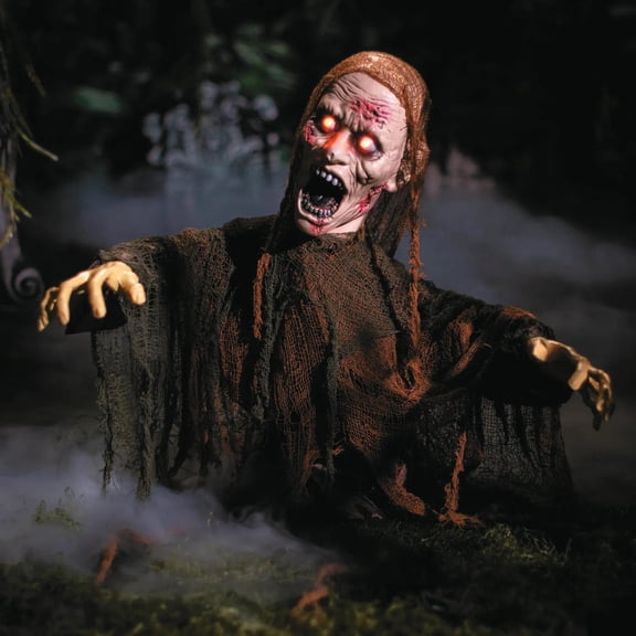 2 Ft. 3 1/2" Animated Groud Breaker Zombie Halloween Decoration