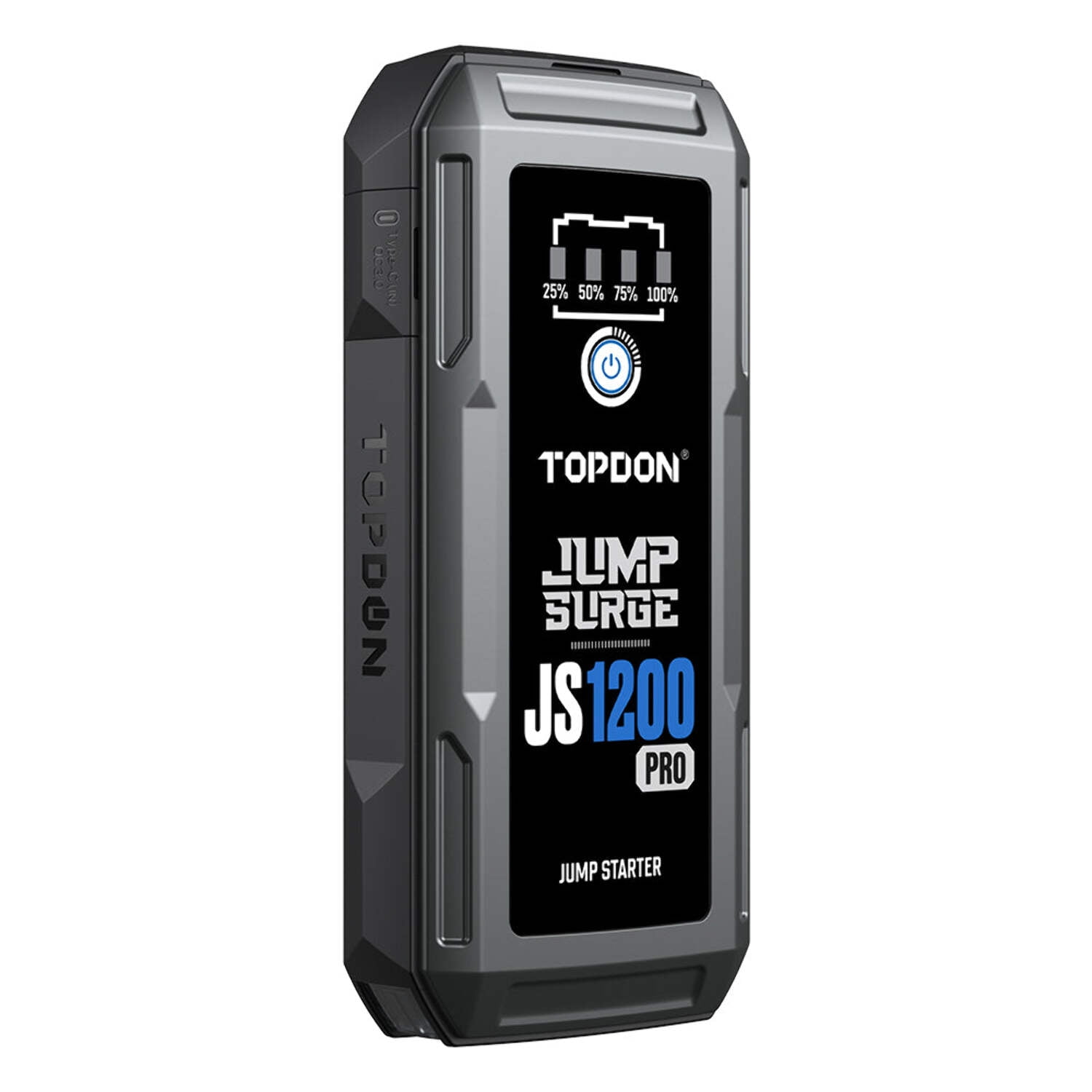 TOPDON JS1200Pro 1800 Peak Amp Car Battery Jump Starter, 12V Jump Starter Battery Pack, Battery Booster, Jump Box, Portable Charger and Jumper Cables for 6.5L Gas/4.0L Diesel Engines, Carrying Case