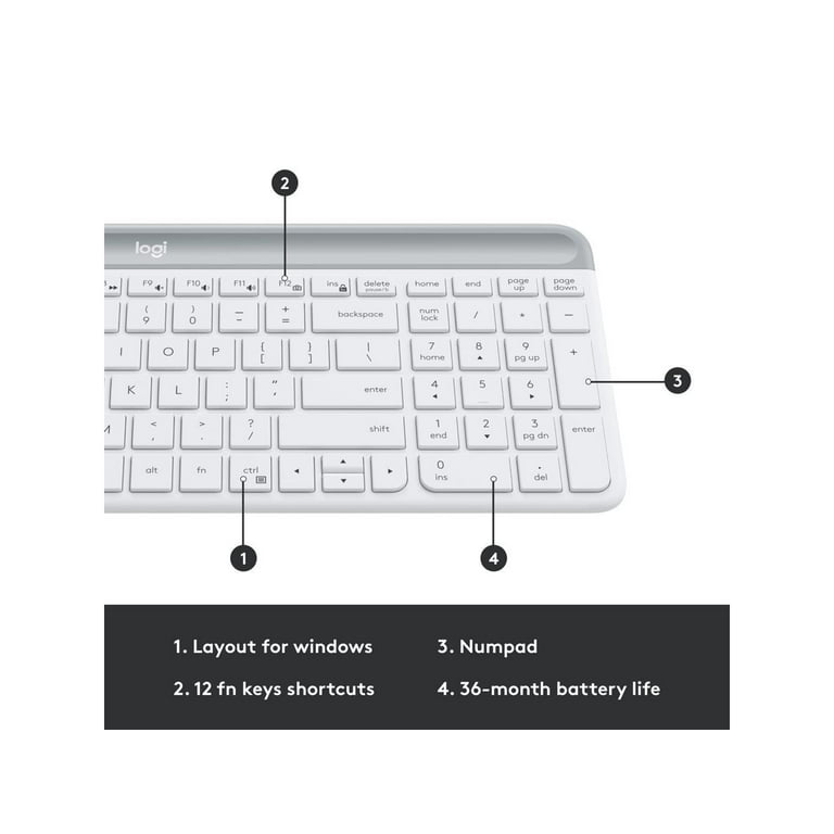 KEYBOARD LOGO TEE / WHT / Mサイズ Logitech POP Keys Wireless Mechanical Keyboard, Bluetooth