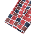 thumbnail image 2 of Red Womens Long-Sleeved Plaid Maxi Dress With V-Neck And Belted Waist, Casual Retro Swing Style, 2 of 7