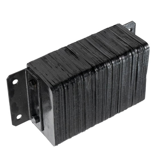 18" x 10" x 6" Viking Laminated Rubber Dock Bumper with Steel Brackets for Truck Loading Dock Protection - Bolt-On Mount, Impact & Weather Resistant Black Rubber