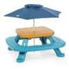 Little Tikes Backyard Picnic Table with Umbrella and Seating for Up to 8 Kids