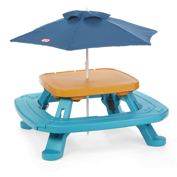 Little Tikes Backyard Picnic Table w/ Umbrella w/ Seating for Up to 8