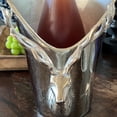 thumbnail image 5 of Luxury Stag Head Champagne Bucket, Asymmetrical Flared Opening, Hand Cast, Silver Aluminum, Gleaming Polish, 9 Inches, 5 of 8
