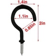 thumbnail image 2 of 2" Black Vinyl Coated Cup Hooks,Big Screw Hooks,2 Inch Ceiling Hooks,Christmas Lights Hanger Hooks,Plant Hanger Hooks,Drapery Curtain Tieback Hooks,Suitable for Indoor and Outdoor Hooks 20 Pcs, 2 of 5