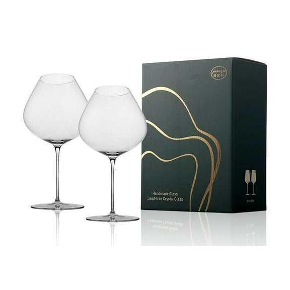 Racine inspired Wine Glass, Red Wine, Burgundy, Handmade, 29 fl oz (860 ml), Pair Set w/ Gift Box