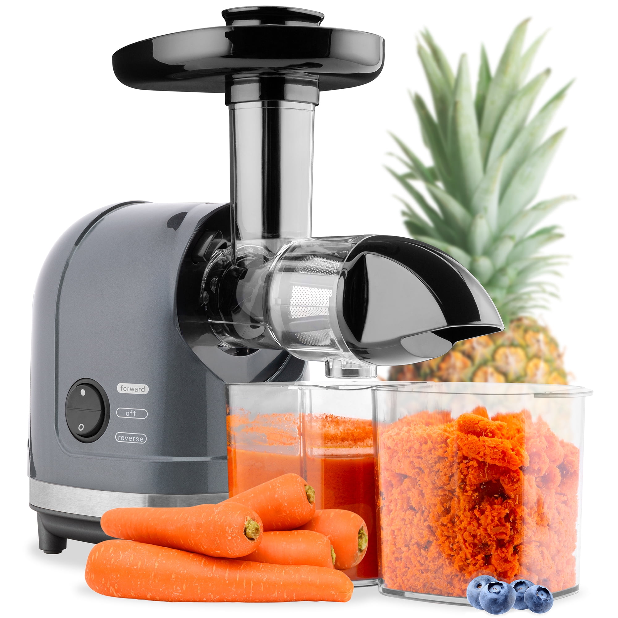 High Nutrient Juice Reducing Oxidation Cold Press Juicer Lowest Noise OUTAD 150W Low Speed Masticating Juicer Extractor Bigger Container with Cleaning Brush 