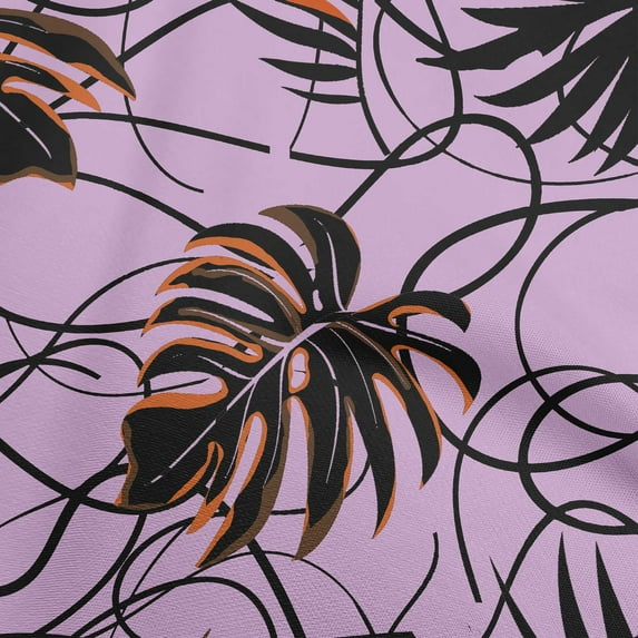 oneOone Cotton Jersey Purple Fabric Abstract Tropical Leaf Sewing Craft Projects Fabric Prints By Yard 58 Inch Wide