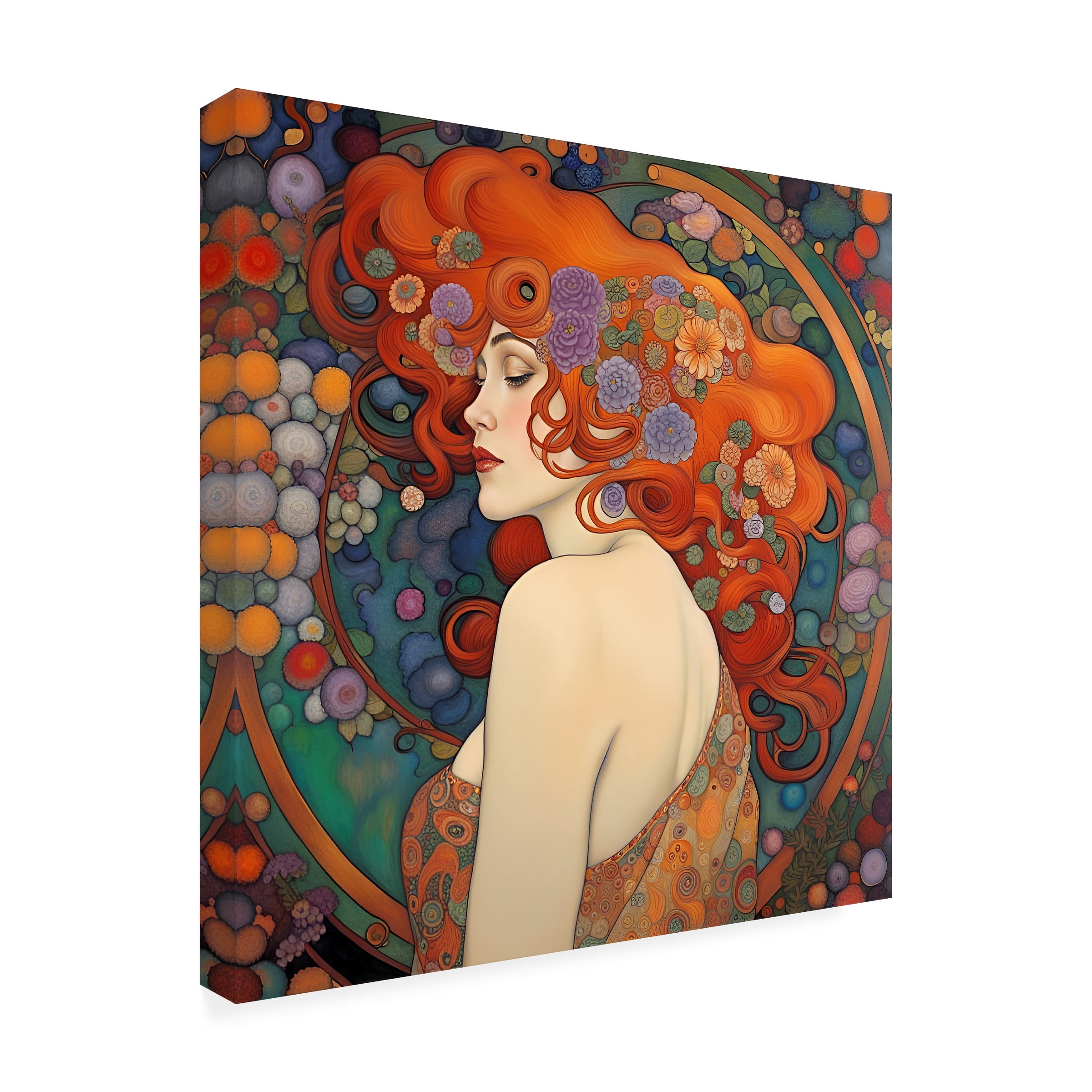 Canvas Wall Art - Tina Lavoie 'Art Nouveau Beauty I' Wall Art for Living Room, Bedroom, or Office DÃ©cor by Trademark Fine Art - 35 x 35 Inches