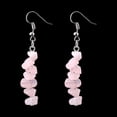 thumbnail image 1 of Nvzi Pendientes de piedra natural personalizados, pendientes de cuentas de piedra de cristal natural irregulares, pendientes de borlas multicolor (rosa), 1 of 3