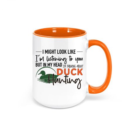 

Duck Hunting Mug Thinking About Duck Hunting Waterfowl Mug Hunting Gift Waterfowl Coffee Cup Gift For Hunter Duck Hunting Cup Dad Mug ORANGE