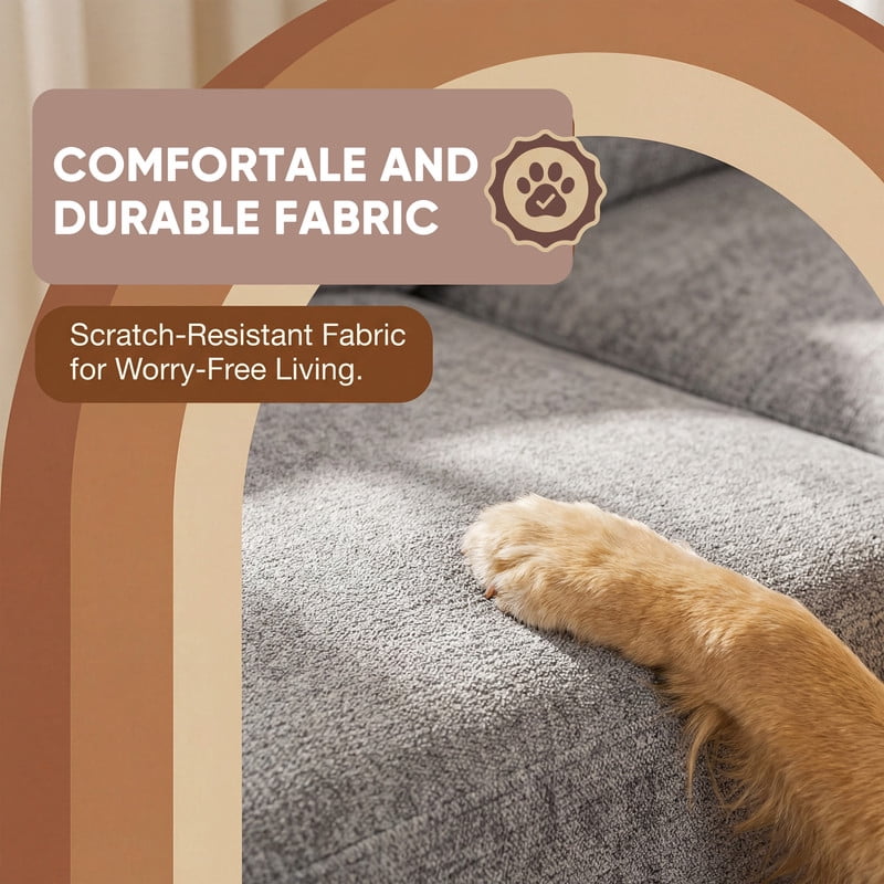 Vineego 105" Cloud U-shape Sectional Sofa Modern Modular Oversized Couches for Living Room,No Assembly Required,Gray