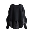 thumbnail image 1 of Gibobby SuéTer De Invierno Para Mujer Camisa de mujer suéter de suéter de manga de moda de imitación de dos piezas prendas de punto elegantes y versátiles(Negro,Talla única), 1 of 3
