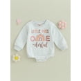 thumbnail image 2 of Bagilaanoe Newborn Baby Girls 1st Birthday Romper Sweatshirt Long Sleeve Bodysuits Letter Print Pullover 6M 12M 18M Infant Casual Tee Tops, 2 of 8