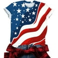 thumbnail image 4 of 4th of July T Shirt 4th of July T Shirt for Women 4th of July Women Shirt Women American Flag Top Patriotic Womens Tee Ladies' Independence Day Printed Round Neck Short Sleeved T-Shirt Loose Top, 4 of 5