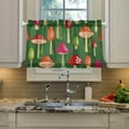 thumbnail image 5 of Mushroom Kitchen Curtains 2 Panels UV Protected Tier Curtains, Half Window Curtains Kitchen Tiers for Guest Room Bathroom Sink Laundry Room Basement,36 x 27 Inch, 5 of 7