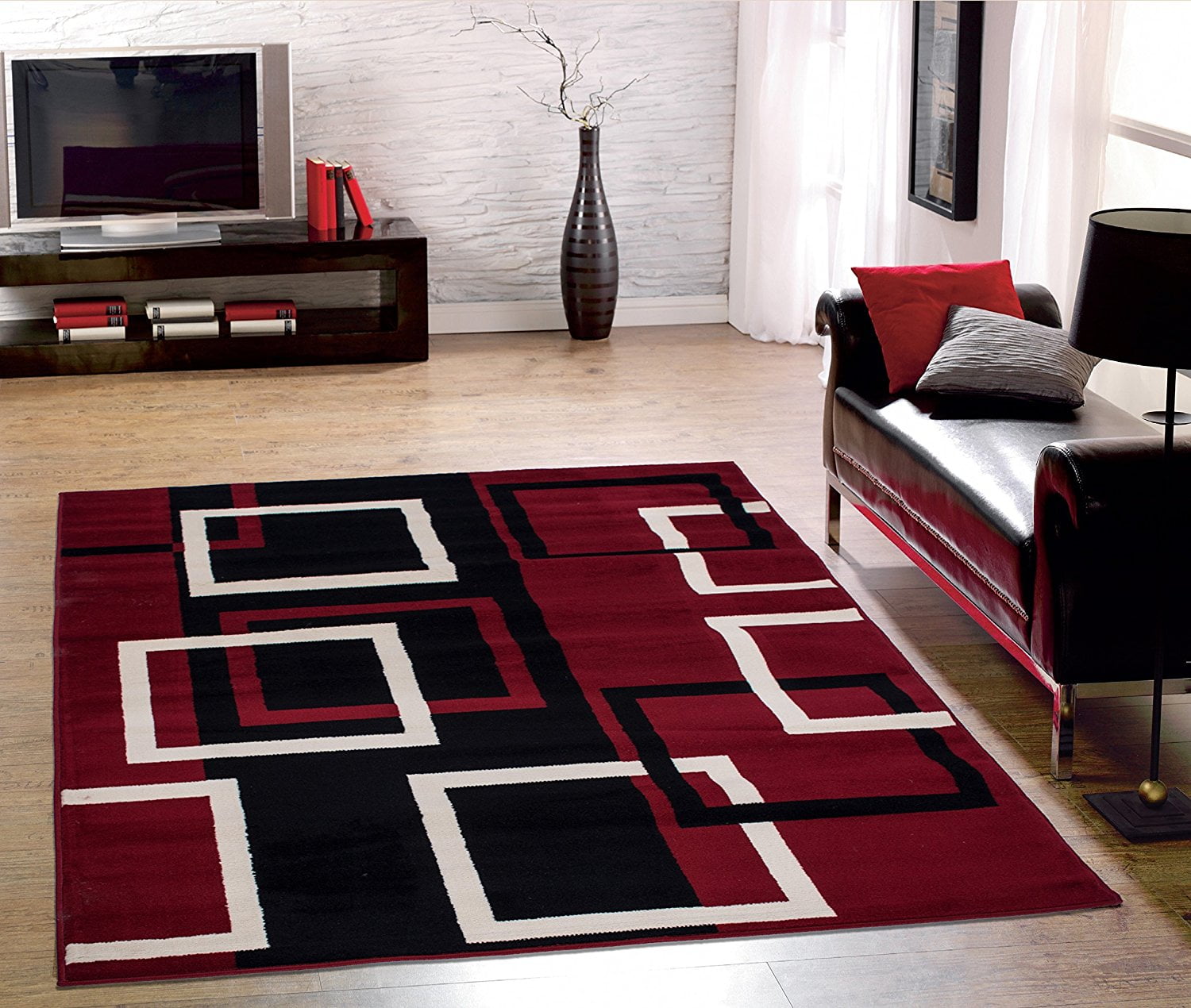 Clifton Collection Modern Bo Design Area Rug 5 W X 7 L Dark Clifton Collection Modern Bo Design Area Rug 5 W X 7 L Dark Red Genuine Gy Nonskid Multicolor Bouquet Western Ottohome 236 Curtain 118