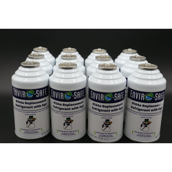 Envirosafe R-134a R134a, R134, Replacement Refrigerant with (Dye), Case of 12 Cans #1030