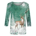 thumbnail image 5 of Women's Christmas Crew Neck 3/4 Sleeve T-Shirt Top,Christmas Tops 3/4 Sleeve Shirts for Women Crew Neck Xmas Print Graphic Tees Blouses Casual Plus Size Basic Tops, 5 of 5