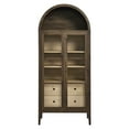 thumbnail image 6 of Storage Display Cabinet , Walnut Brown, Glass, Wood, Living Dining Room Kitchen Cafe Bistro Hospitality Restaurant, Modern Contemporary, HB37045, 6 of 11