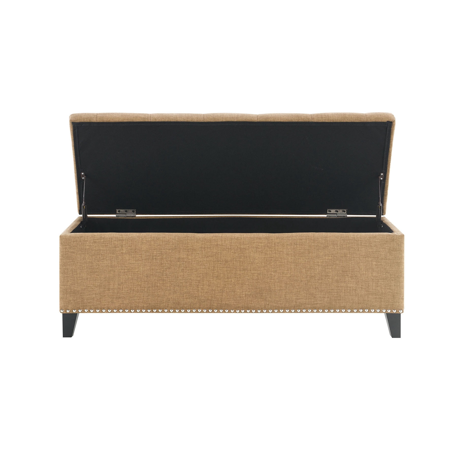 S-HOME Versatile 47.5-Inch Ottoman Storage Seat  with Safety Close Hinge, Teddy Upholstered Ottoman for Home Organization, Brown