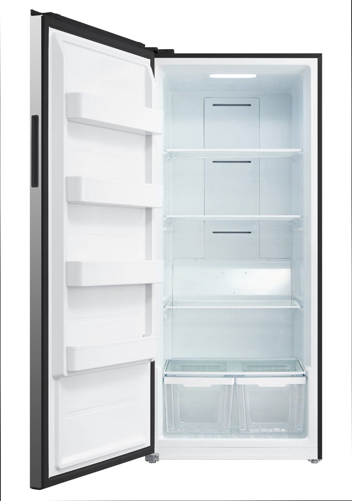 FORTÉ 33 inch Upright 21 Cu ft Freezer in Stainless Steel F21UFLESSS Left Door Fridge