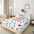 thumbnail image 4 of Castle Fairy Teens Geometric Circle 4-Piece Full Size Sheets,Polka Dots Bed Sheets,Colorful Gradient Lightweight Sheet Sets,Lightweight Room Decor, 4 of 7
