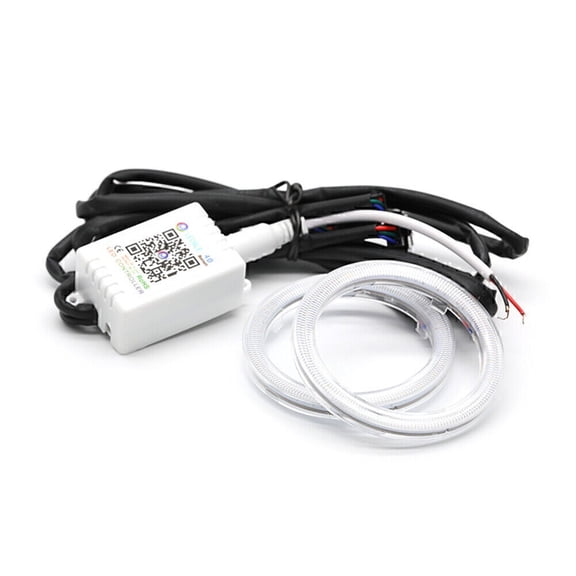 90mm RGB Color COB Car Headlight Angel Eye Light LED Halo Light Kit-