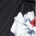 thumbnail image 2 of ICHUANYI Clearance Women Casual V-Neck Short Sleeve Summer Flower Print Knee-Length Dress For Beach(Black, M) ICHUANYI WER2023080807794, 2 of 6