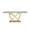 Gold+White, variant on Modern Faux Marble 70" Rectangle Dining Table for 6-8 Guests, Chrome Stainless Steel Base (Silver/Grey) - Durable Kitchen & Living Room Table with Easy Assembly