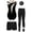Black, variant on Kids Girls Skating Dance Outfits Sparkly Gymnastics Leotards with Shorts Leggings Headwear Competition Suit Blue 10