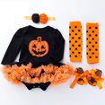 thumbnail image 1 of Disfraz de bebé niña niño Mi primer Halloween Ropa estampada Body para recién nacido Conjunto de vestido Disfraz de calabaza para bebé Ropa de Halloween para niño pequeño, 1 of 1