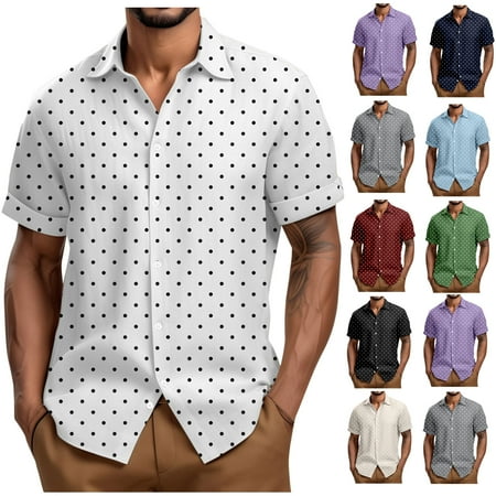 Men s Casual Short Sleeve Vintage Bowling Shirt Cuba Beach Summer Shirts Tops Tees Button Up Loose Fit for Vacation Holiday Tropical Outdoor Golf Business Casual | Ihhxva White XL