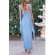 thumbnail image 2 of Vestido PRETTYGARDEN 2025 Verano Maxi Largo sin Mangas con Volantes L - Azul, 2 of 8
