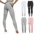 thumbnail image 3 of maskred Impression Taille Haute Neuvième Pantalon Dame Course Exercice Sport Leggings Randonnée Longueur Pantalon Gris M, 3 of 6