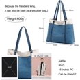thumbnail image 4 of Tote Bag for Women Large Canvas Shoulder Purse for Travel Work Handbag Multi Pockets, 4 of 7