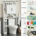 thumbnail image 4 of Vabches Over The Toilet Storage Cabinet, Farmhouse Storage Cabinet Over Toilet with 2 Barn Door & Toilet Paper Holder Stand，Home Space-Saving Toilet Rack for Bathroom, Restroom, Laundry, 4 of 10